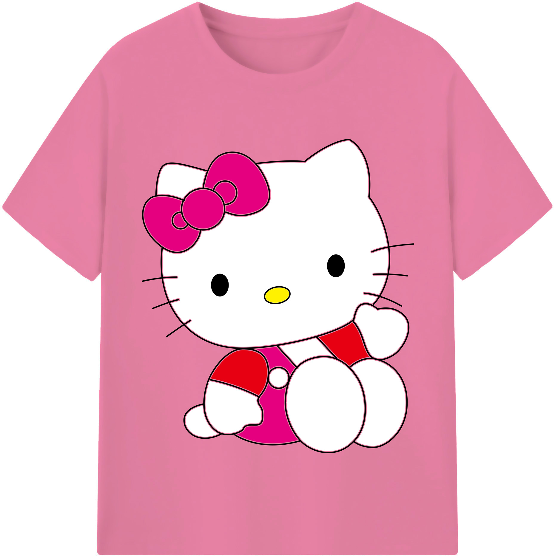 （画像用） Hello Kitty ハローキティ 綿100％半袖Tシャツ（フロントプリント）